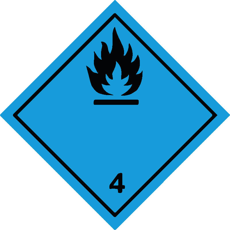 Classe 4 - Materie che, a contatto con l’acqua, sviluppano gas infiammabili - nera
