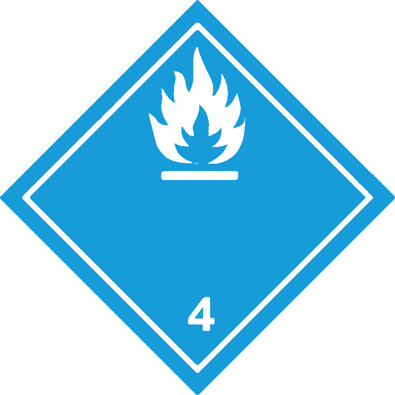 Classe 4 - Materie che, a contatto con l’acqua, sviluppano gas infiammabili - bianca