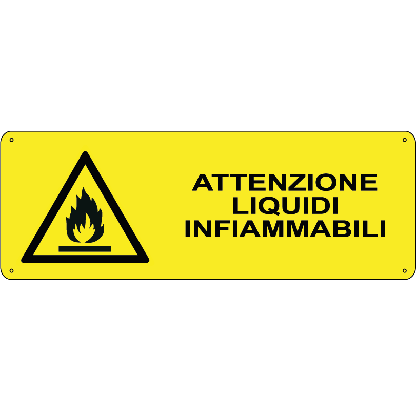 Attenzione liquidi infiammabili orizzontale