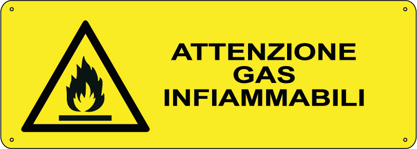 Attenzione gas infiammabili orizzontale
