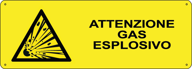 Attenzione gas esplosivo orizzontale
