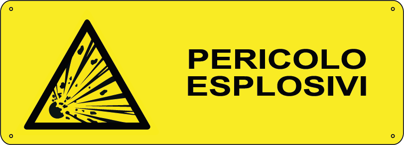 Pericolo esplosivi orizzontale