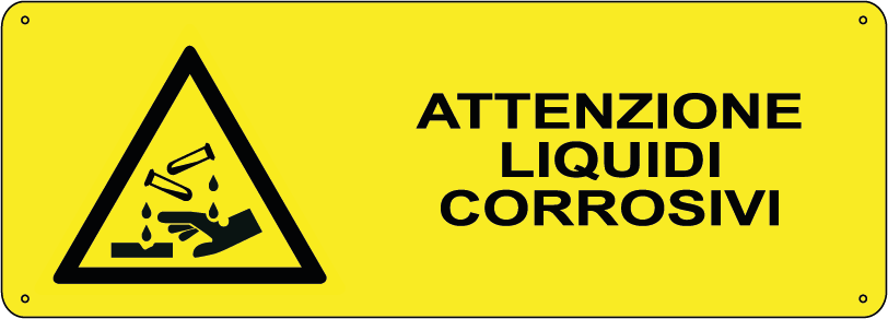 Attenzione liquidi corrosivi orizzontale