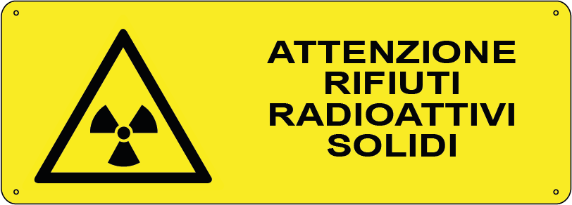 Attenzione rifiuti radioattivi solidi orizzontale