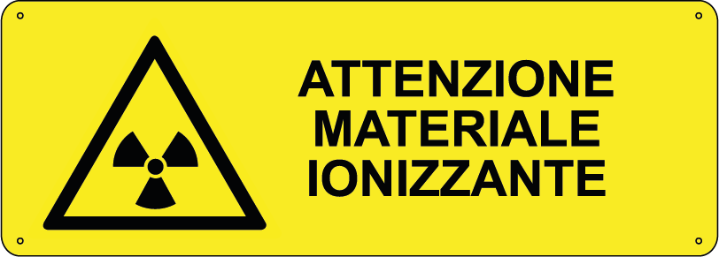 Attenzione materiale ionizzante orizzontale