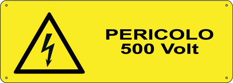 Pericolo 500 volt orizzontale