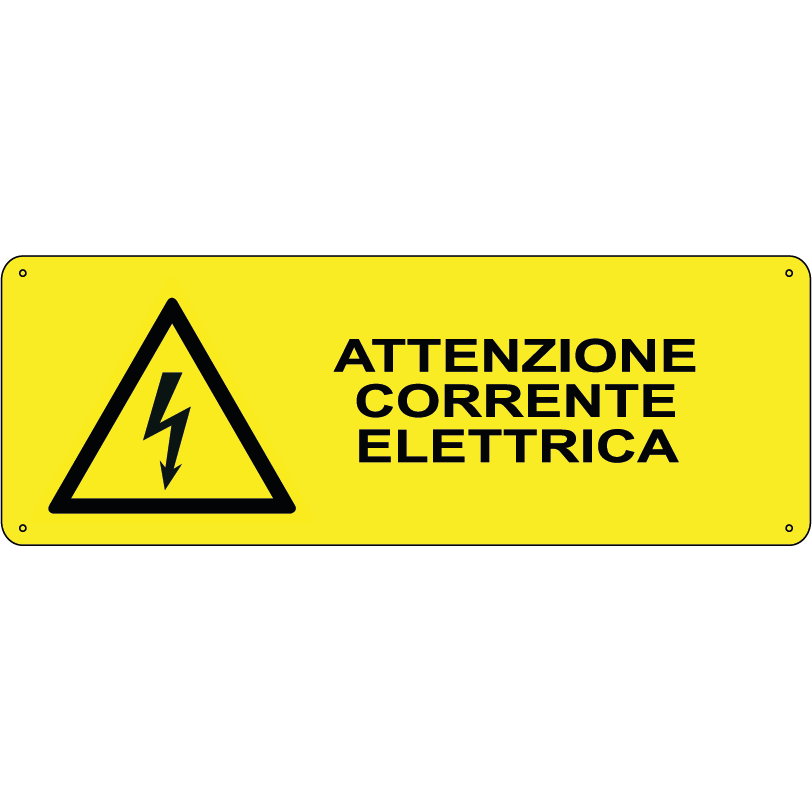 Attenzione corrente elettrica orizzontale