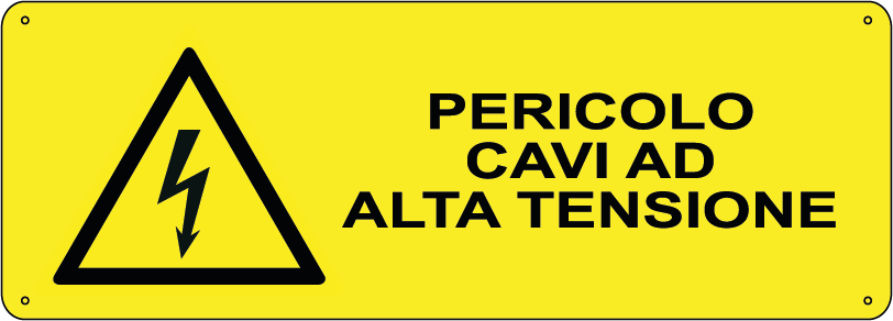 Pericolo cavi ad alta tensione orizzontale