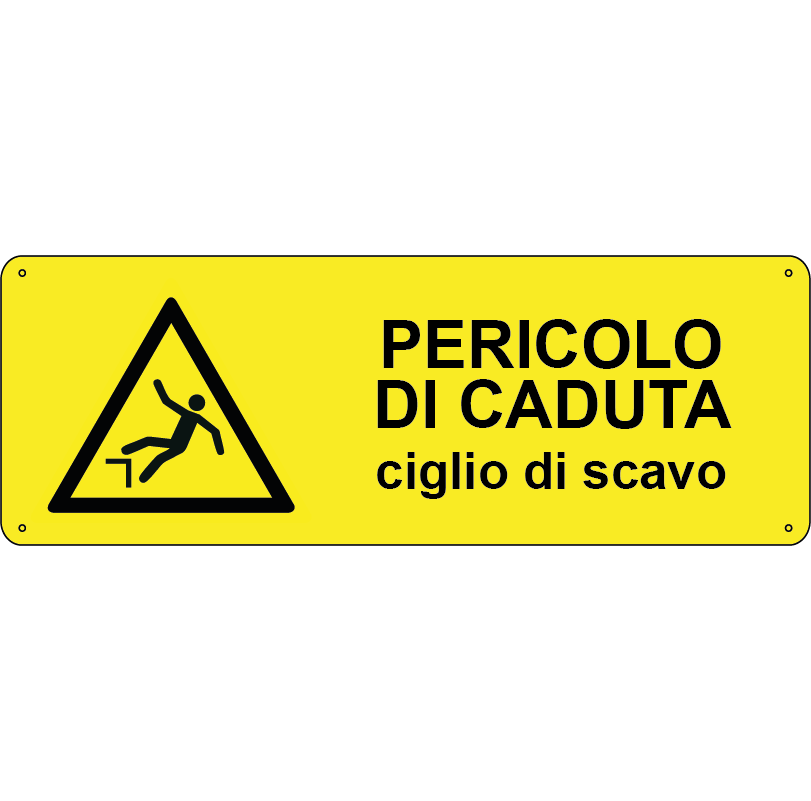 Pericolo di caduta - Ciglio di scavo orizzontale