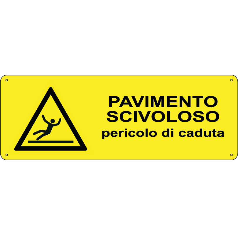 Pavimento scivoloso - Pericolo di caduta orizzontale