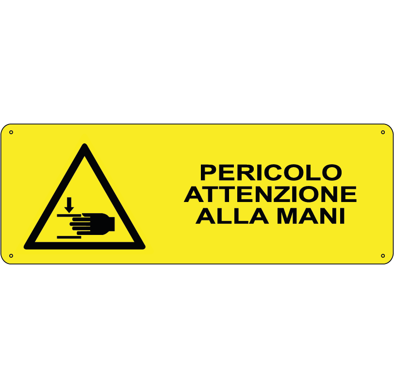 Pericolo attenzione alle mani orizzontale