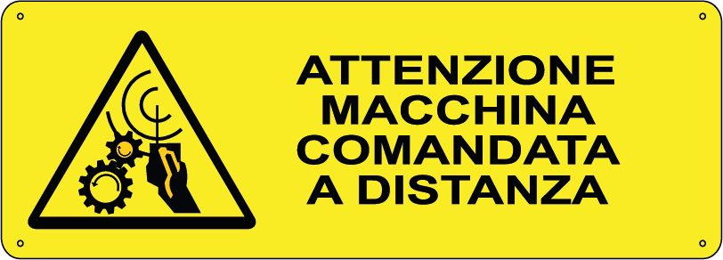 Attenzione macchina comandata a distanza orizzontale