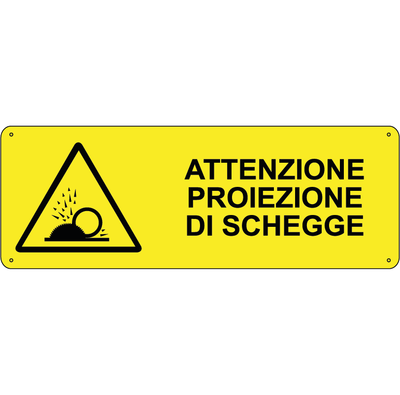 Attenzione proiezione di schegge orizzontale