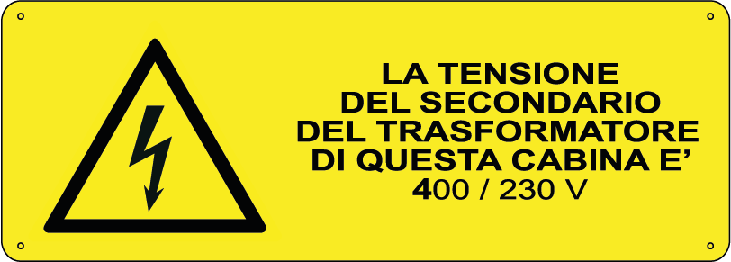 La tensione del secondario del trasformatore di questa cabina è 400-230 v orizzontale
