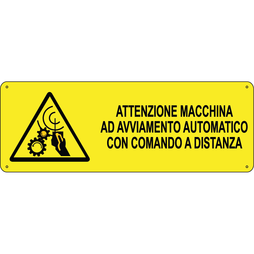 Attenzione macchina ad avviamento automatico con comando a distanza orizzontale