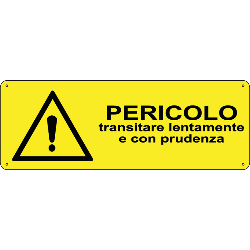 Pericolo transitare lentamente e con prudenza orizzontale
