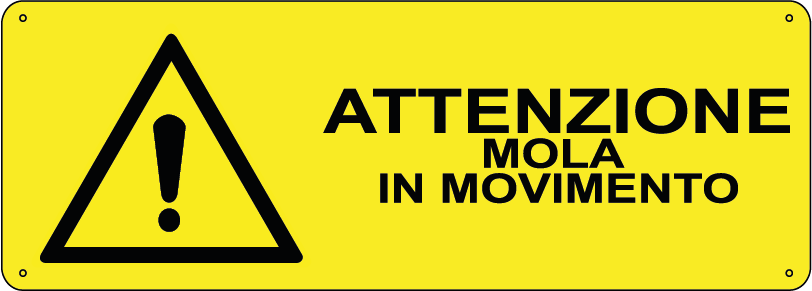 Attenzione mola in movimento orizzontale