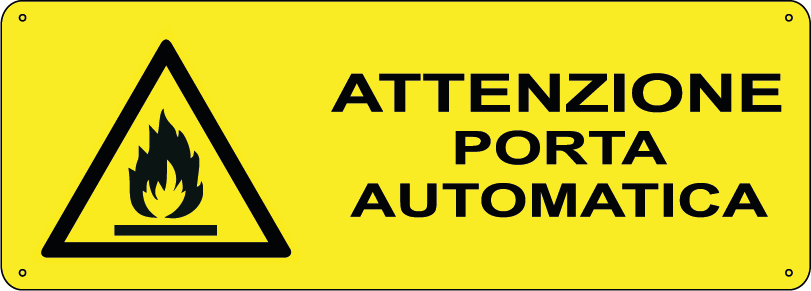 Attenzione porta automatica orizzontale