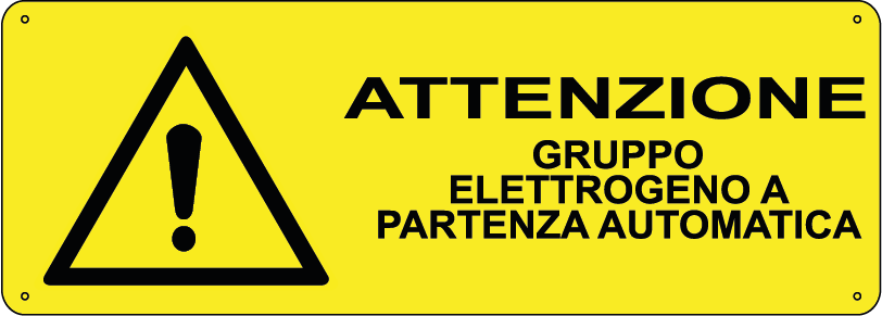Attenzione gruppo elettrogeno a partenza automatica orizzontale