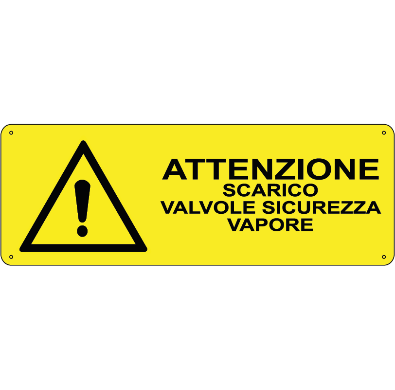 Attenzione scarico valvole sicurezza vapore orizzontale