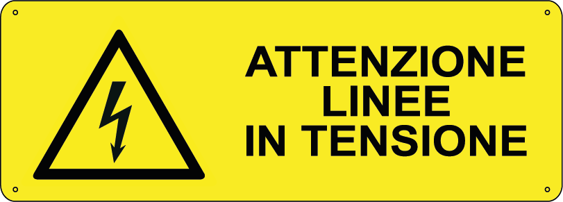 Attenzione linee in tensione orizzontale