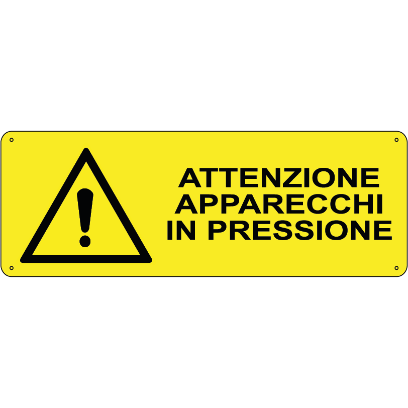 Attenzione apparecchi in pressione orizzontale