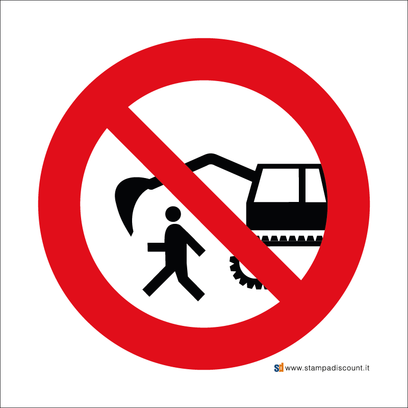 Vietato fermarsi-passare nel raggio dell’escavatore - Bordo Macchina