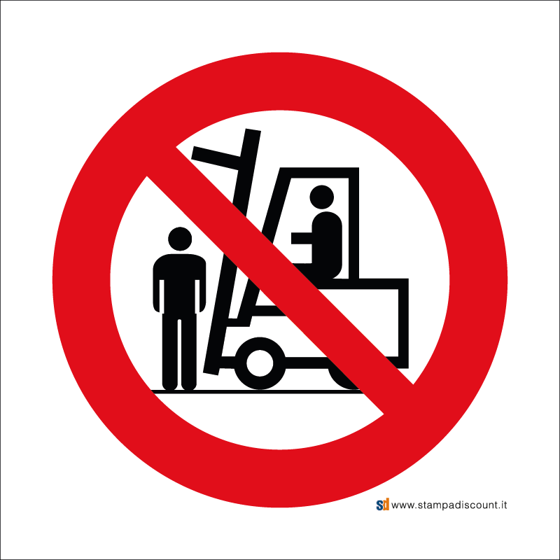 Vietato sostare-passare sotto le forche dei carrelli elevatori - Bordo Macchina