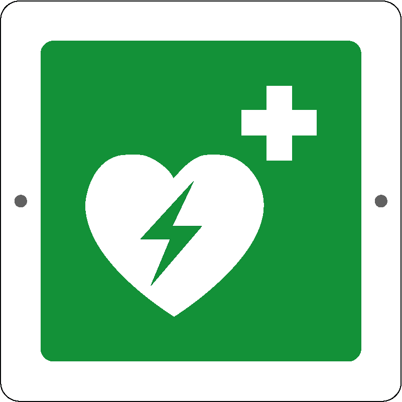 Targa in Plex Quadrata - Emergenza - Defibrillatore di emergenza
