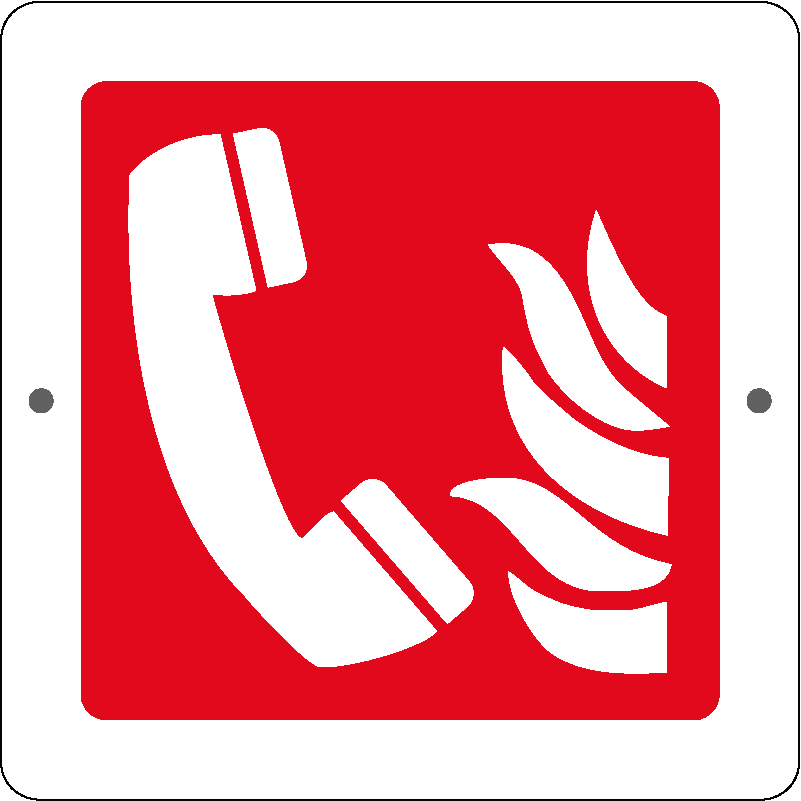 Targa in Plex Quadrata - Antincendio - Telefono emergenza incendio