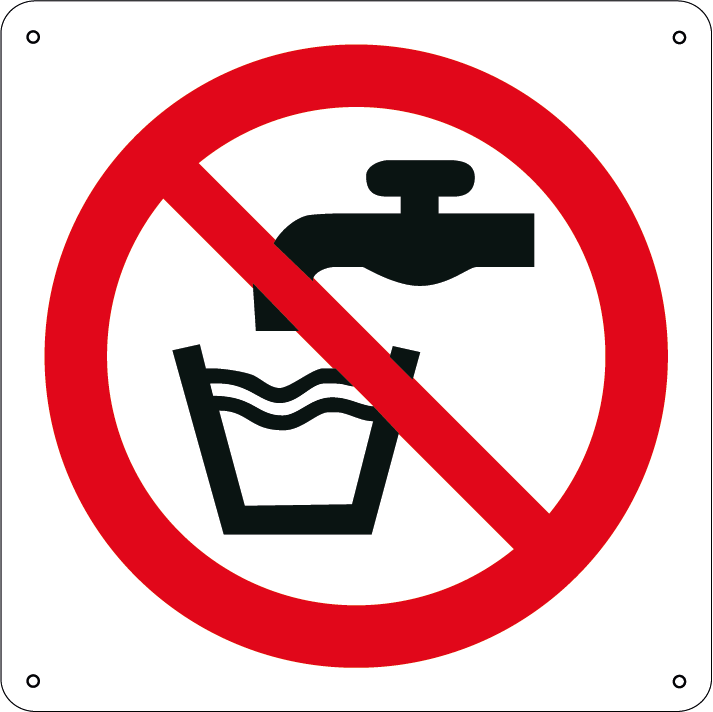 Vietato bere acqua non potabile quadrato