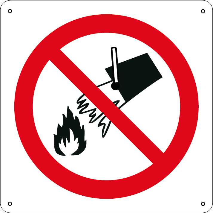 Vietato spegnere con acqua quadrato