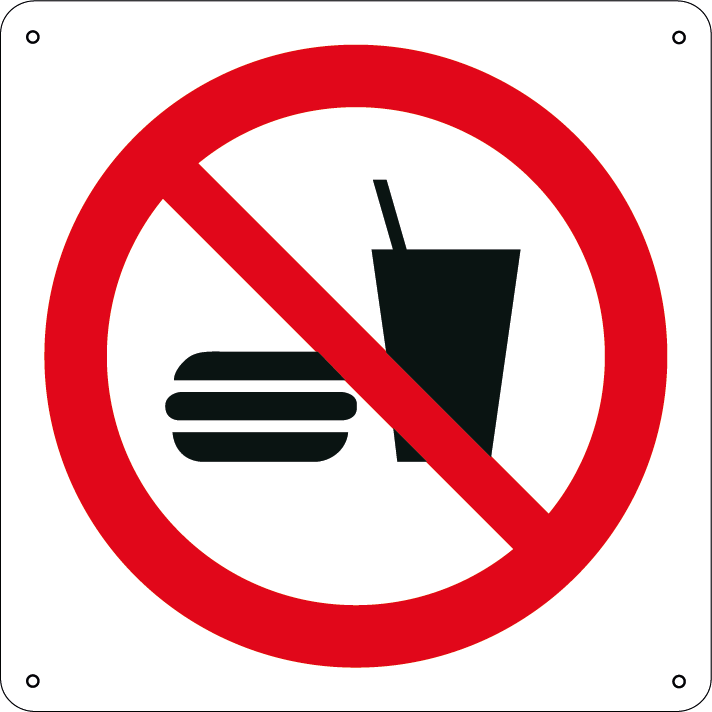 Vietato mangiare o bere quadrato