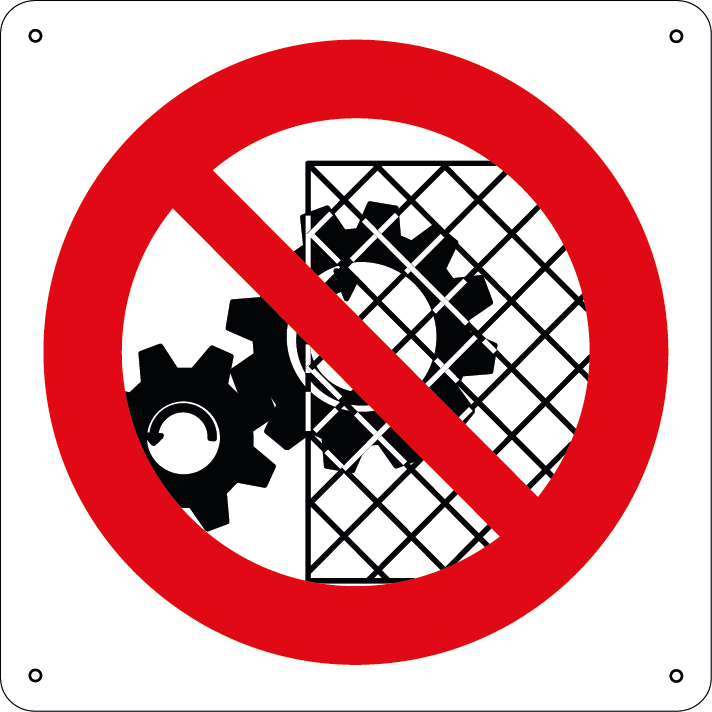 Vietato rimuovere i dispositivi di protezione quadrato