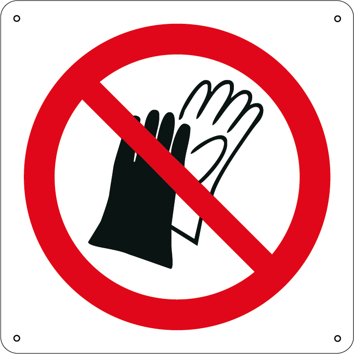 Vietato indossare i guanti quadrato 