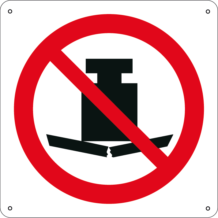 Vietato appoggiare carichi pesanti quadrato 