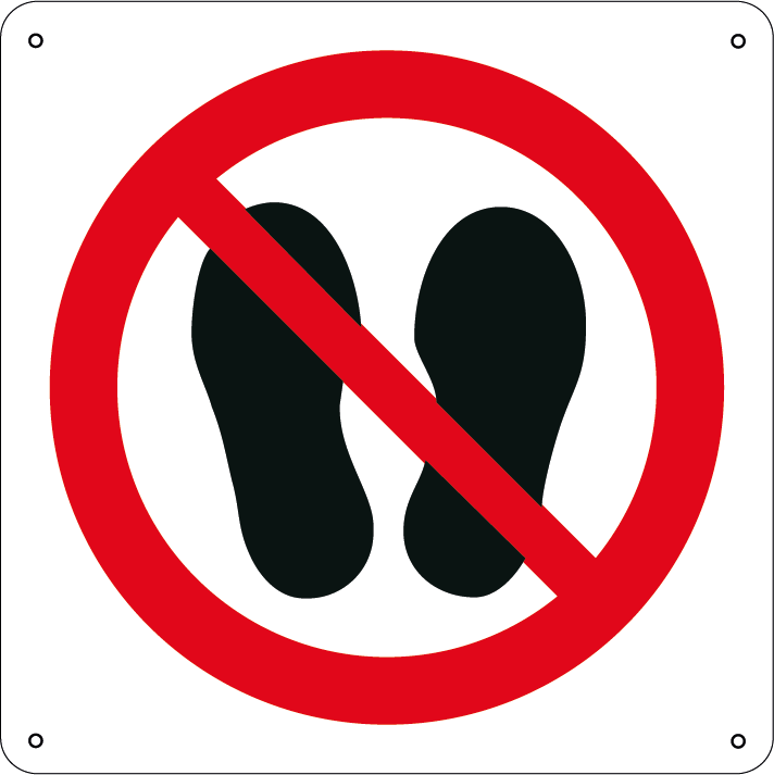 Vietato passare o sostare in questa zona quadrato 