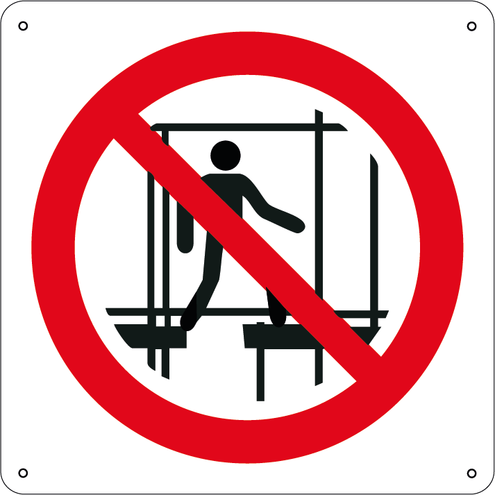 Vietato l’uso di questa impalcatura incompleta quadrato 