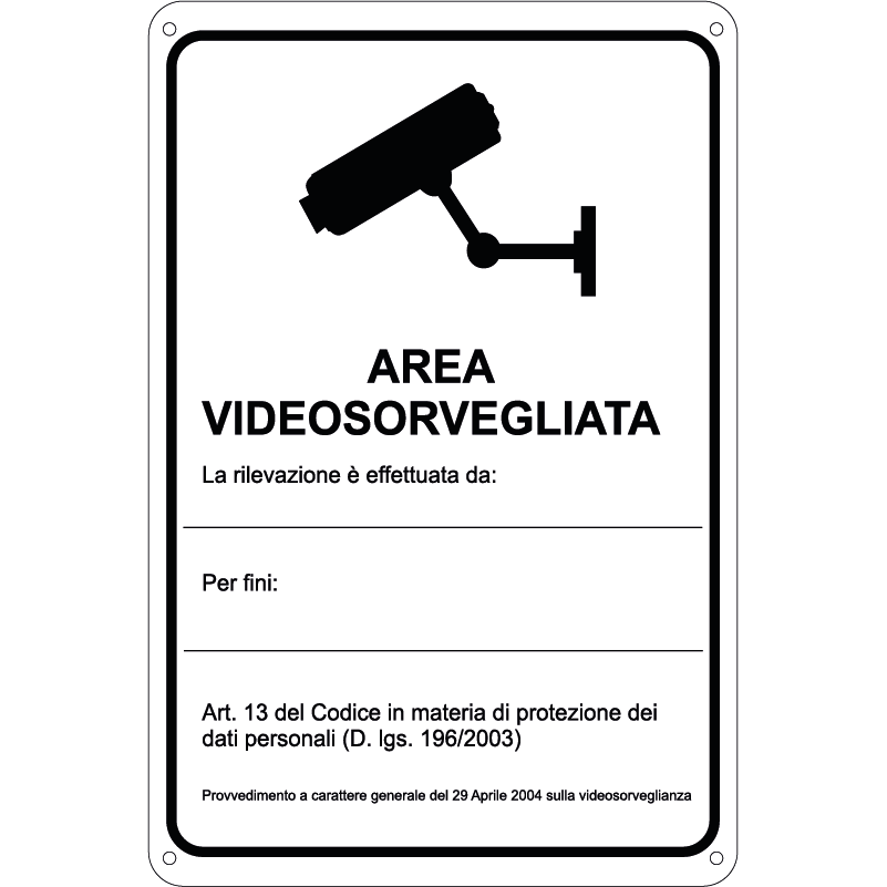 Area videosorvegliata - La rilevazione è effettuata da [...]