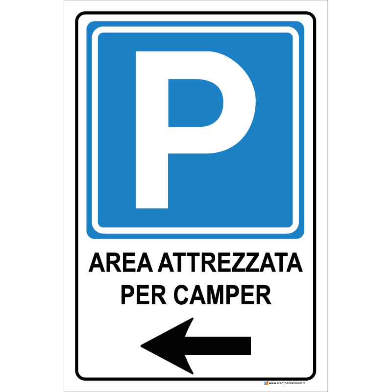 Parcheggio freccia sinistra - Area attrezzata per camper