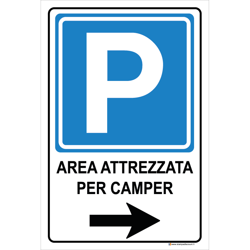 Parcheggio freccia sinistra - Area attrezzata per camper