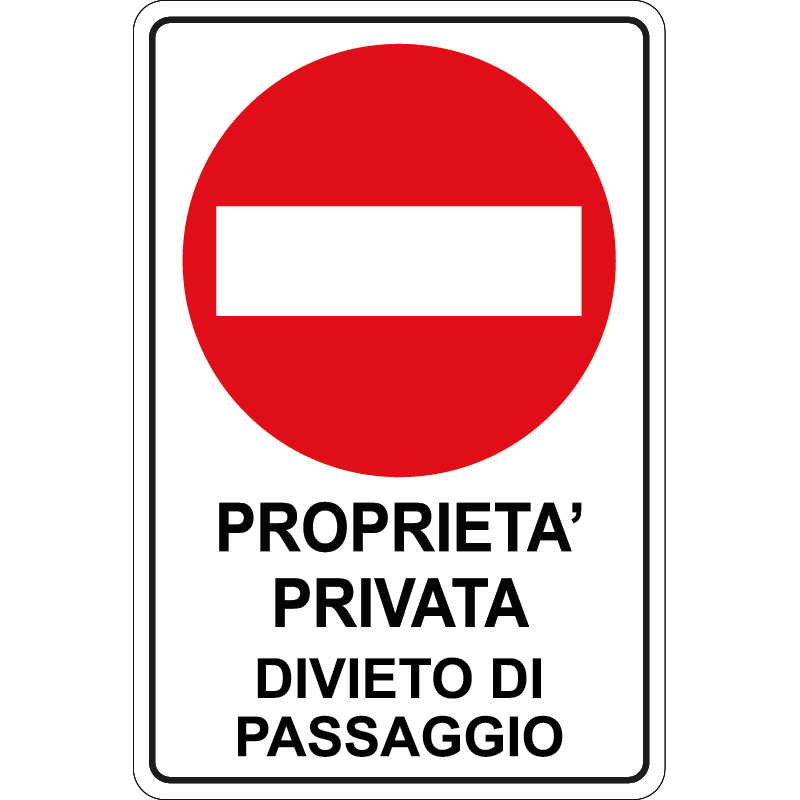 Proprietà Privata divieto di passaggio