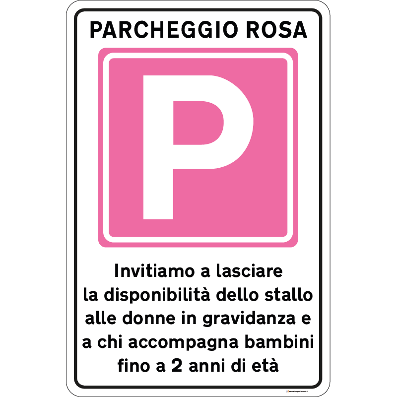 Parcheggio Rosa - Donne in gravidanza o bambini fino a 2 anni