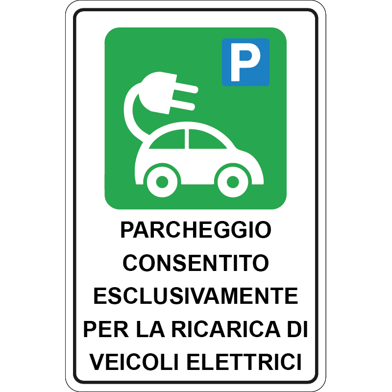Parcheggio consentito esclusivamente per la ricarica di veicoli elettrici