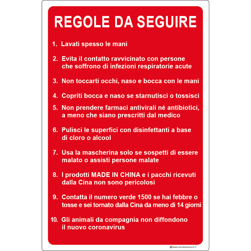 Regole da seguire - cod. 700002