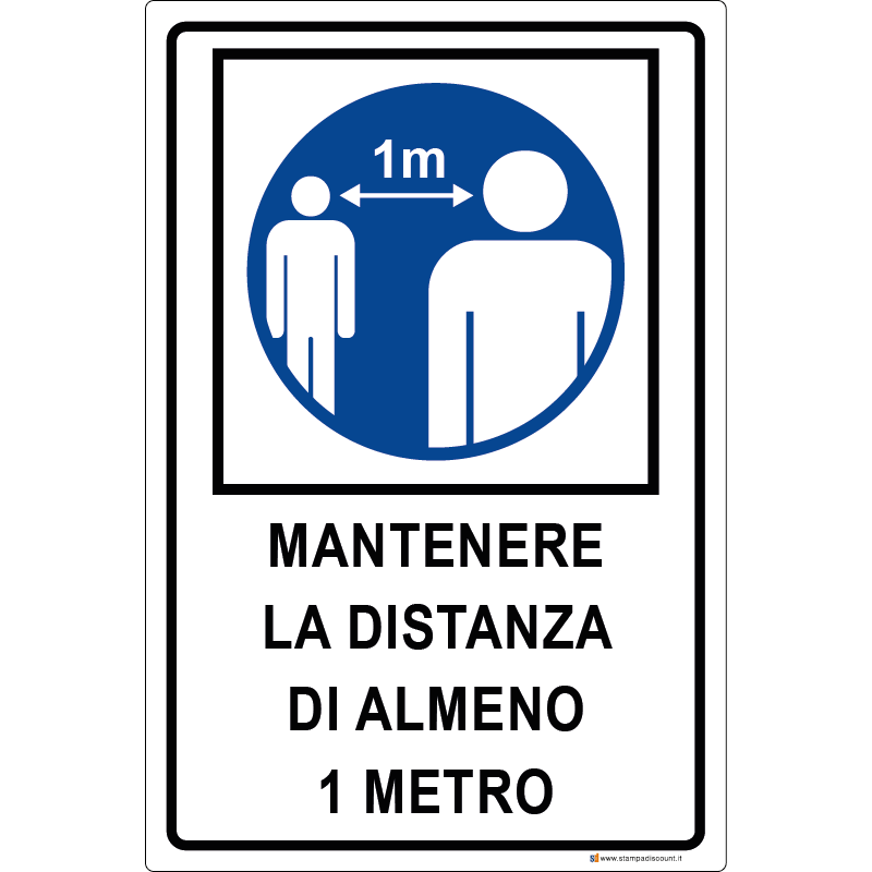 Mantenere la distanza di almeno 1 metro - cod. 700021