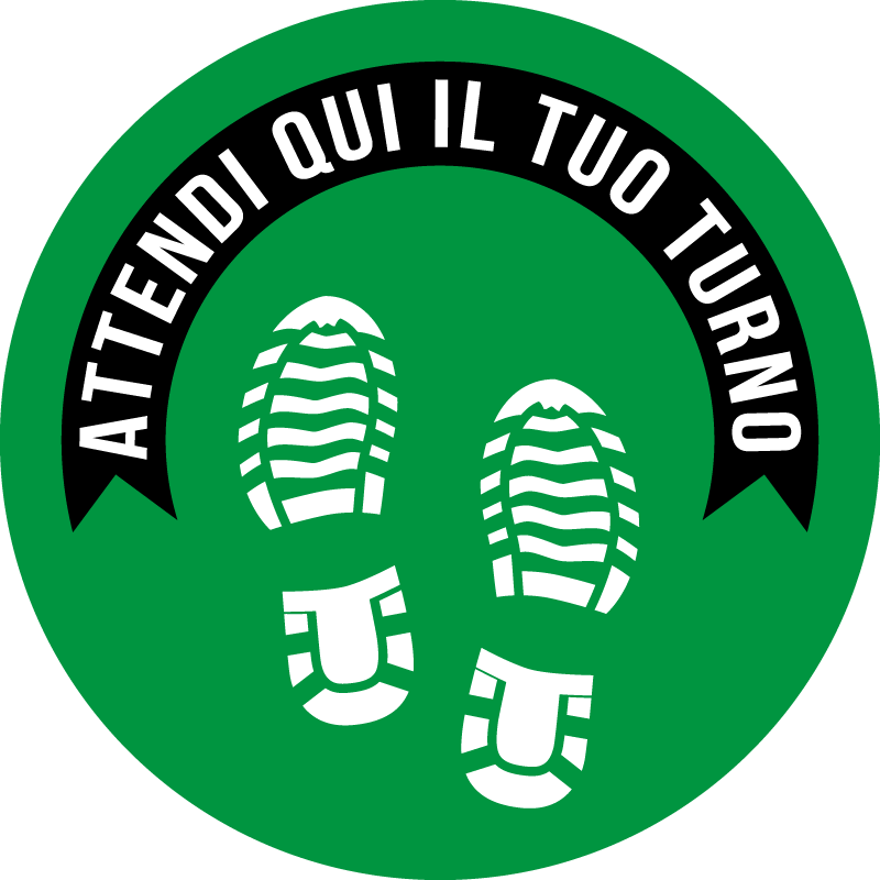 Attendi qui il tuo turno - Orme - Verde - cod. 700207