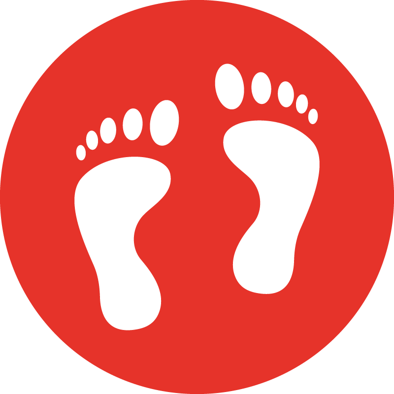 Calpestabile - Orme piedi nudi - Rosso - cod. 700209