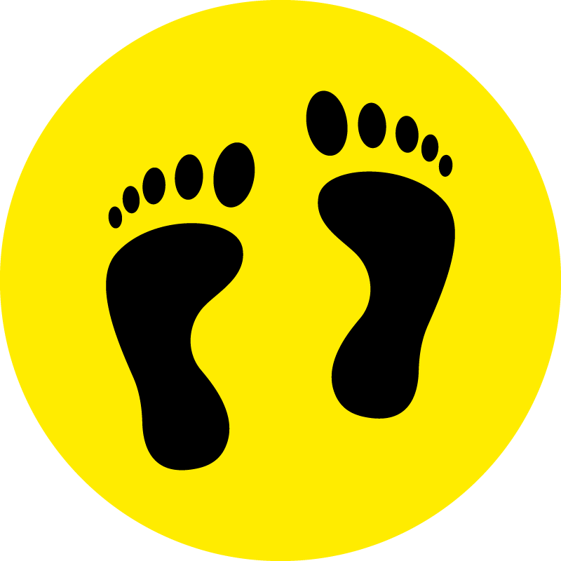 Calpestabile - Orme piedi nudi - Giallo - cod. 700210