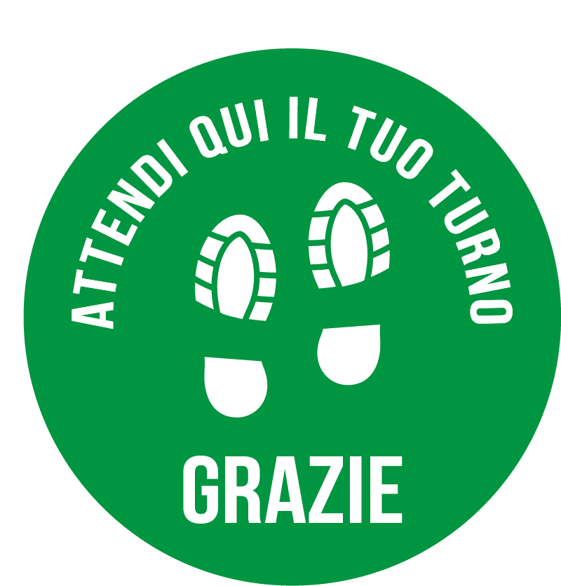 Attendi qui il tuo turno - Grazie - Orme - Verde - cod. 700215